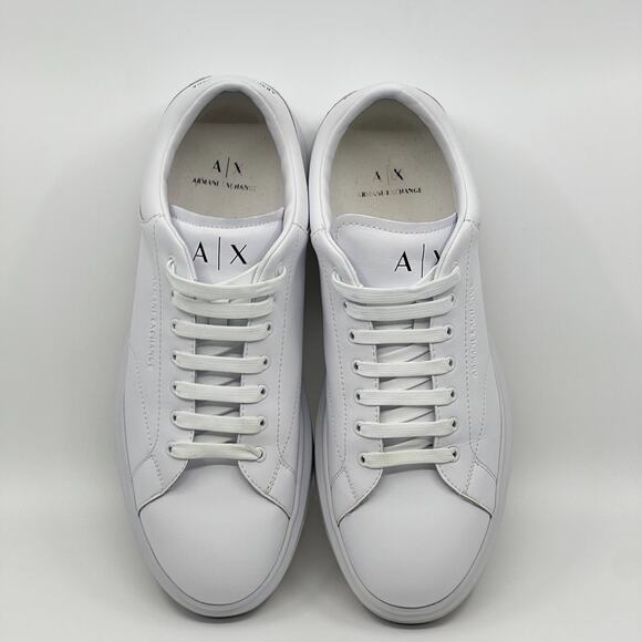 Armani Exchange AX White Leather Low Top Sneakers Men\'s 12 w/ Box main image 6